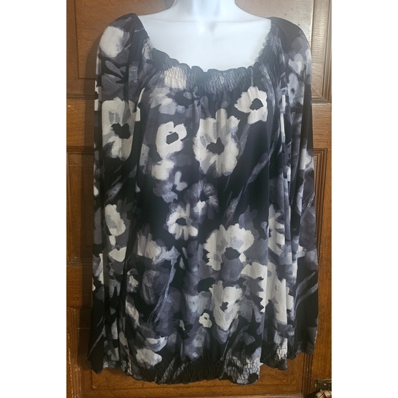 Daisy Fuentes Floral Long Sleeve Blouse - Picture 1 of 8